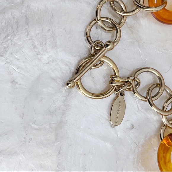 Ann Taylor Tigers Eye Tortoise Shell Long Necklace - Picture 9 of 10